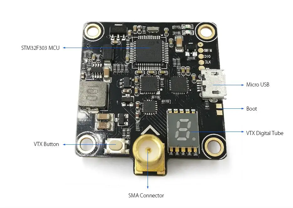 AWESOME F3 AIO CleanFlight / BetaFlight Flight Controller STM32F303 MCU Integrated with 5.8G 40CH 400MW VTX video transmitter