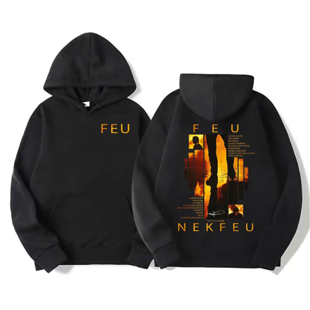 

Рэпер Nekfeu Feu Tour Альбом Графические толстовки для мужчин и женщин Повседневная теплая популярная толстовка с капюшоном Модная уличная винтажная толстовка