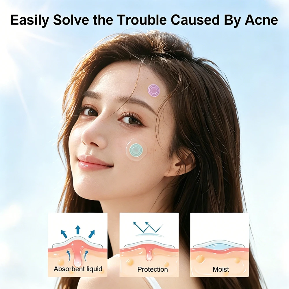 LED Light Therapy Face Acne Spot Patches, Reusable Electric Pimple Zapper with Red Blue Light for Breakouts Redness Acne Marks