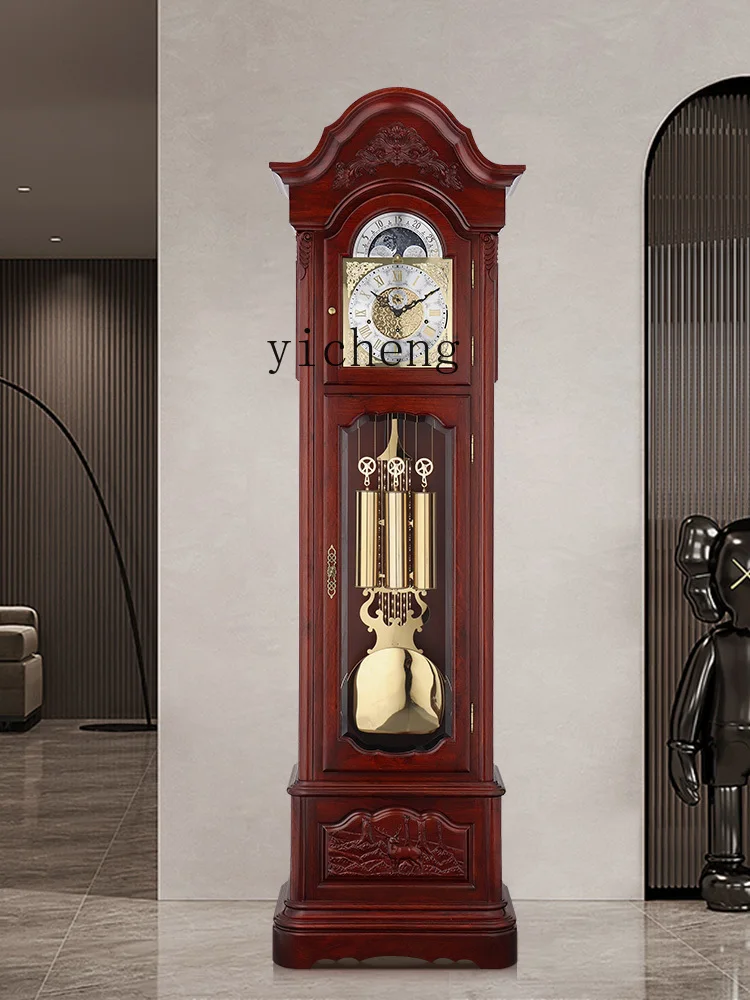 Zk Imported Mechanical Movement Maple Leaf the Grandfather Clock Living Room Solid Wood Decoration Ornaments