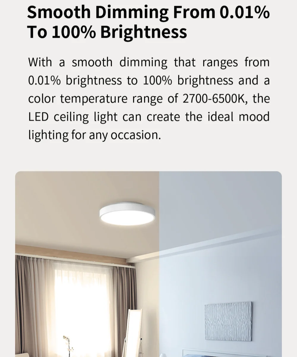 Global Version Yeelight Smart LED Ceiling Light PRO Wifi Connection 2700-6500K Dimmable Smart Voice Control For Apple Homekit