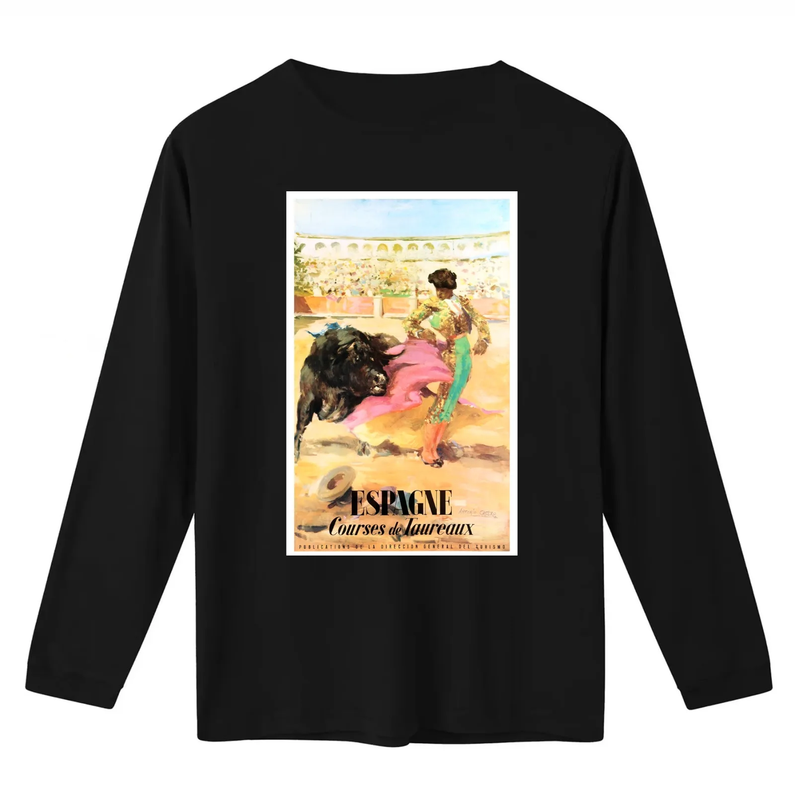 Spain Vintage Travel Poster Restored T-Shirt Summer Casual Cotton Tee Oversized Streetwear Tops Vintage Graphic Print
