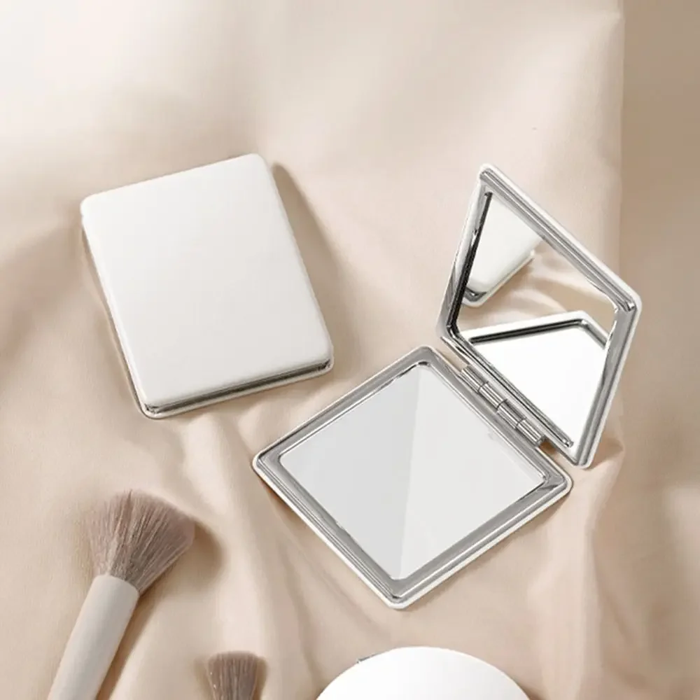 Runder doppelseitiger Make-up-Vergrößerungsspiegel, zusammenklappbarer hochauflösender Kosmetikspiegel, Taschenspiegel, weiblich