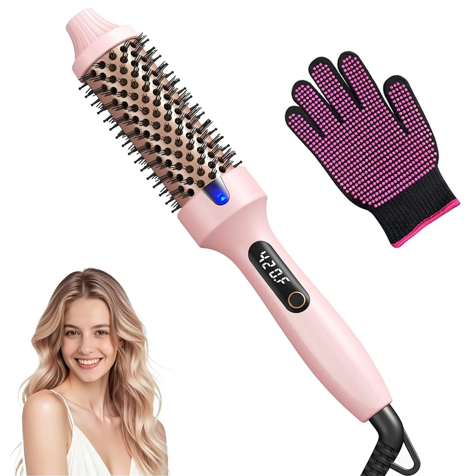 

Thermal Brush 1.5 inch Heated Brush for Blowout Look Dual Voltage Negative Ion Technology 6 Temperature Mode Quick Heating 30s