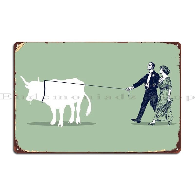 

Walking The Cow Metal Sign Create Vintage Wall Decor Printing Wall Pub Tin Sign Poster