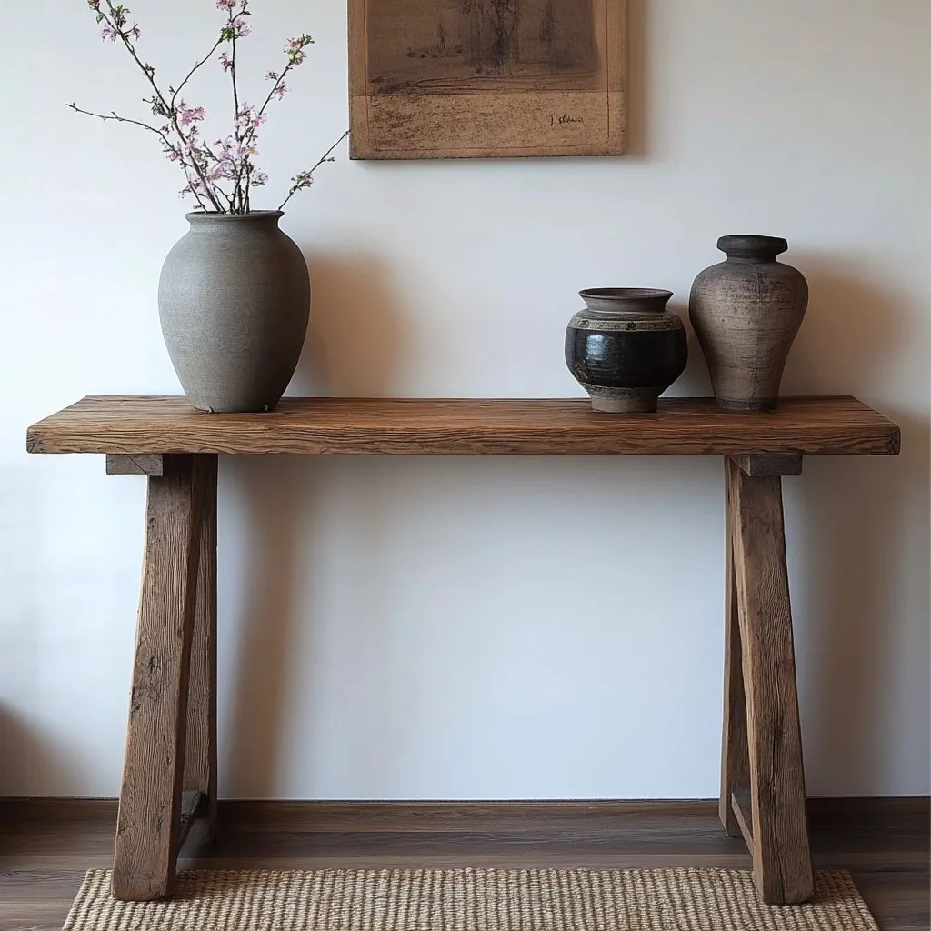 Entrance table storage table retro solid wood strip case B & B log long desk long case few