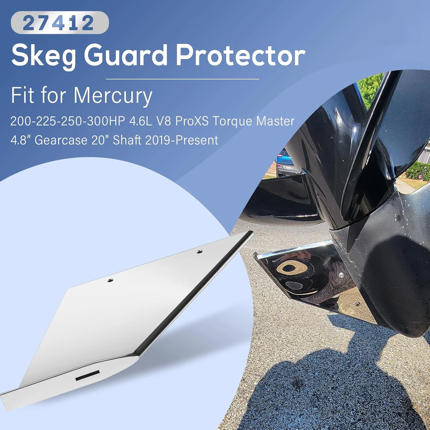 27412 Skeg Guard Skeg Protector Kit Fits for Mercury 200-300HP 4 Stroke ProXS Torque Master 4.6L V8 4.8