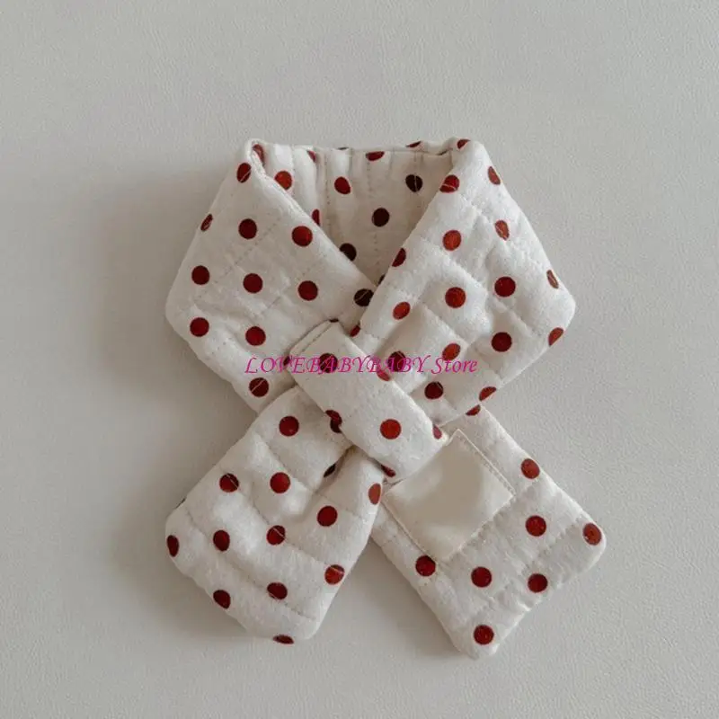 Unisex Child Neck Scarf Cotton Neck Warmer Comfortable Long Muffler with Adorable Designing for School and Travel Daily 4XBC