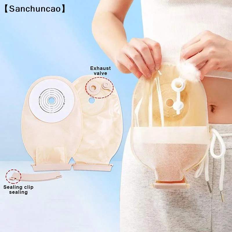 1 Set High Absorbency Odor Proof Ostomy Bags Drainable Colostomy Bag 15-60mm Hole For After Surgery Care〔San〕