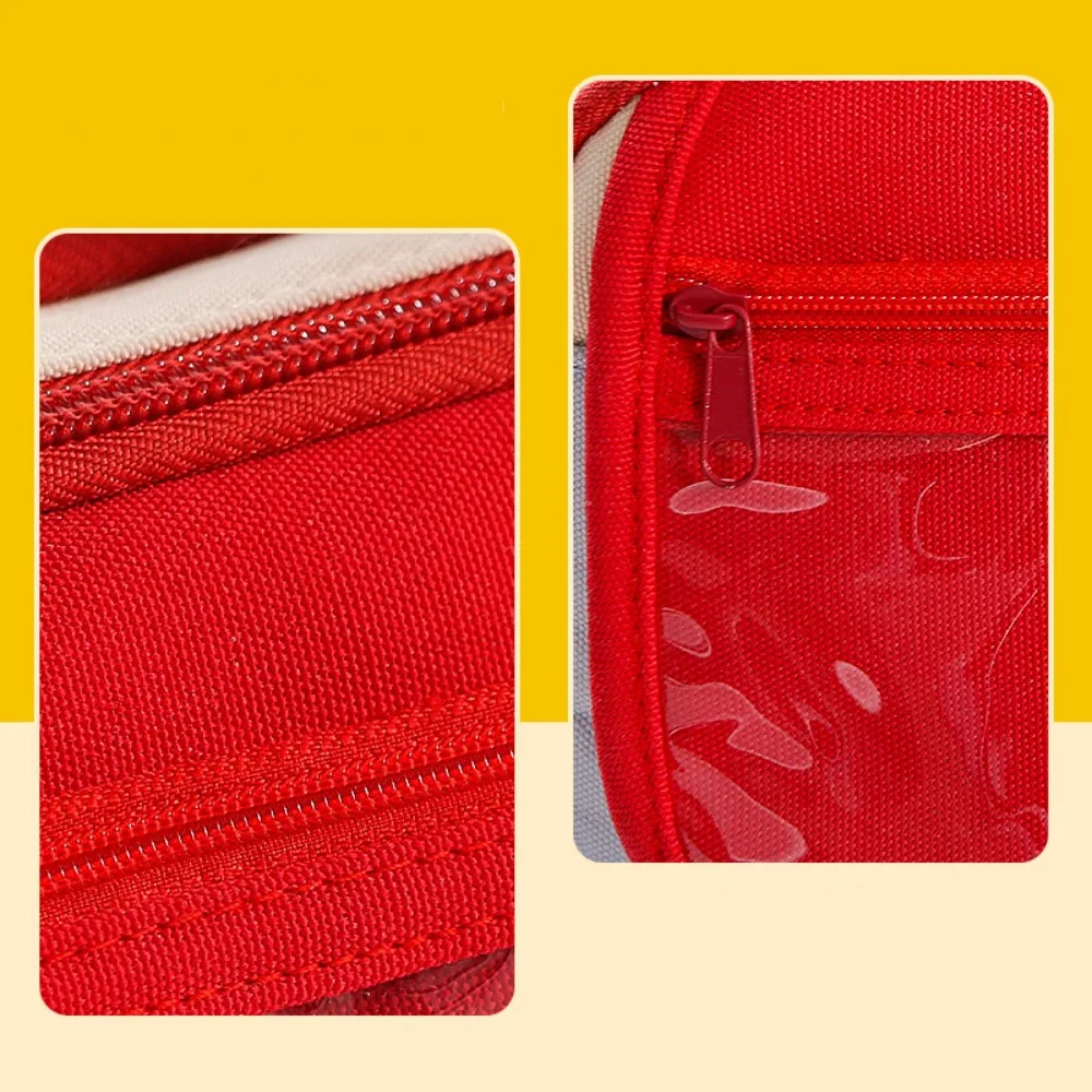 Aesthetic 9 Layers Pencil Case Zipper Bear Large Capacity Pencil Bag Portable with Curriculum Schedule Stationery Storage Bag