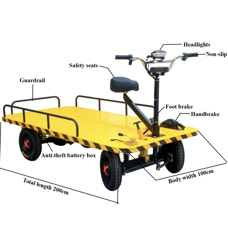 Pallet Four-Wheel Logistics Electric Flatbed Truck Electric Warehouse Platform Truck