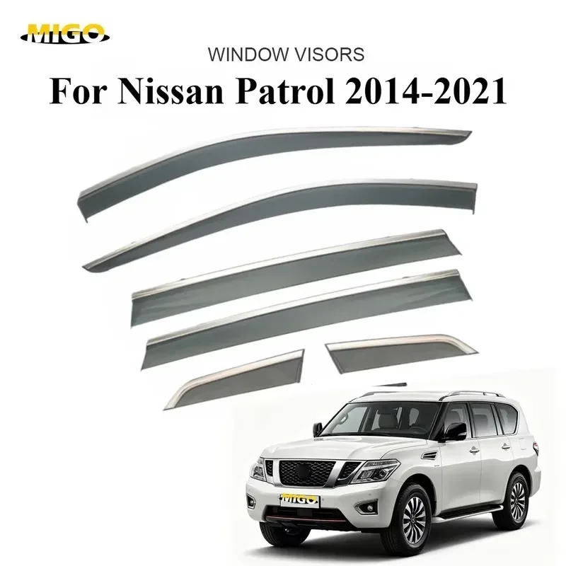 Sun Visor Car Window Visor Wind Deflector Rain Guard for 2014-2021 Nissan Patrol Premium 4Pcs Set for Protection and Comfort
