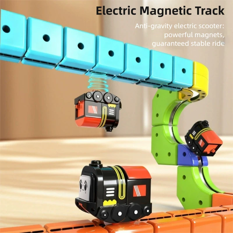 Anti-Schwerkraft Eisenbahn Zug Track Magnet Schiene Auto Spielzeug Magnetische Bausteine High-Speed Racing Track Spielzeug für Kinder geschenke