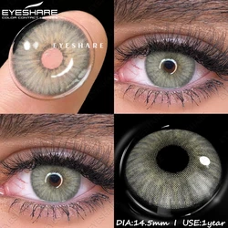 EYESHARE 2pcs Color Contact Lenses for Eyes Gray Pupils Lenses Blue Eye Contact Brown Colorful Green Soft Beauty Lens Yearly