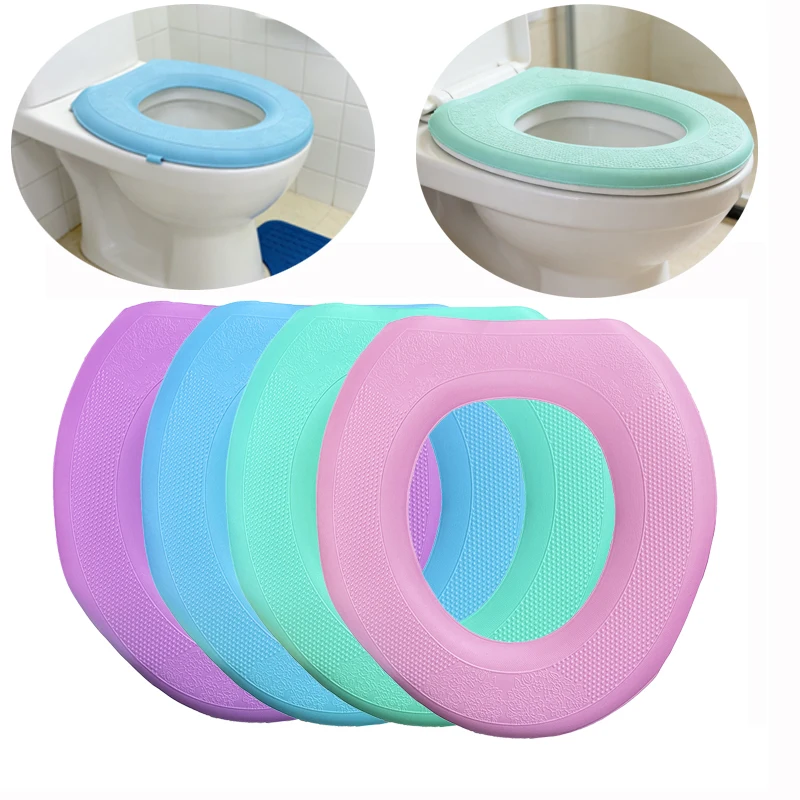O-Shape Waterproof Soft Washable Toilet Seat Cover Elastic Closestool Mat Bathroom Reusable Cushion Pad