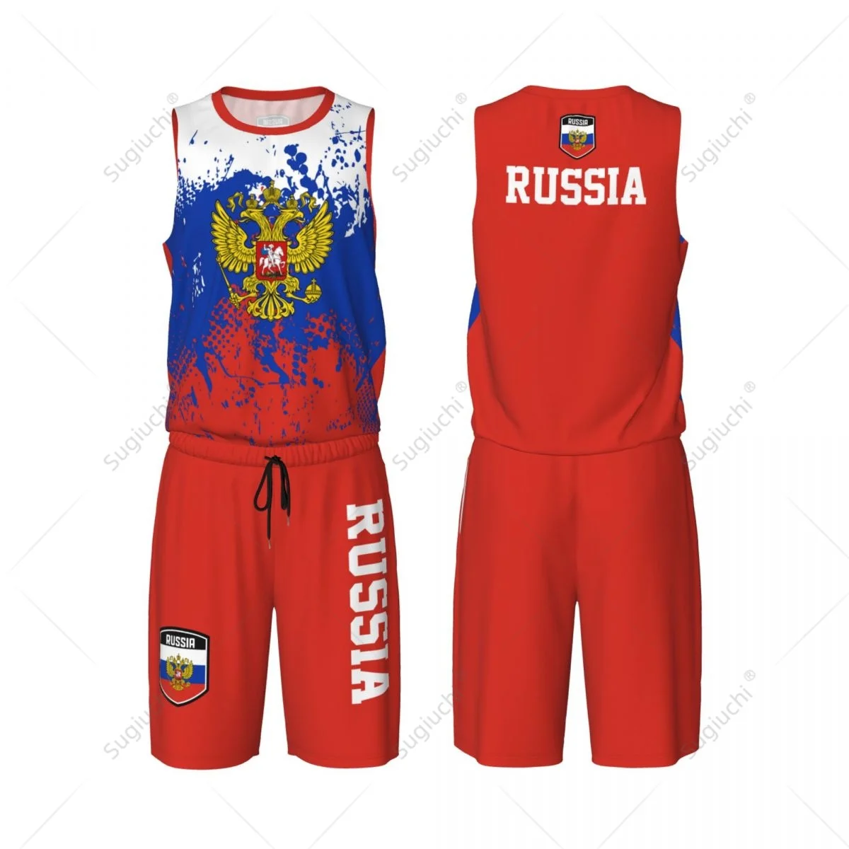 Ensemble maillot et pantalon de basket-ball pour homme, Team-up, Russia Feel Mars, nom personnalisé, exclusif Dahber