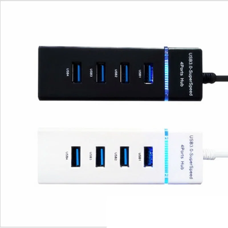 1pcs usb hub de porta de alta qualidade 4 portas led usb 3.0 adaptador hub para computador portátil