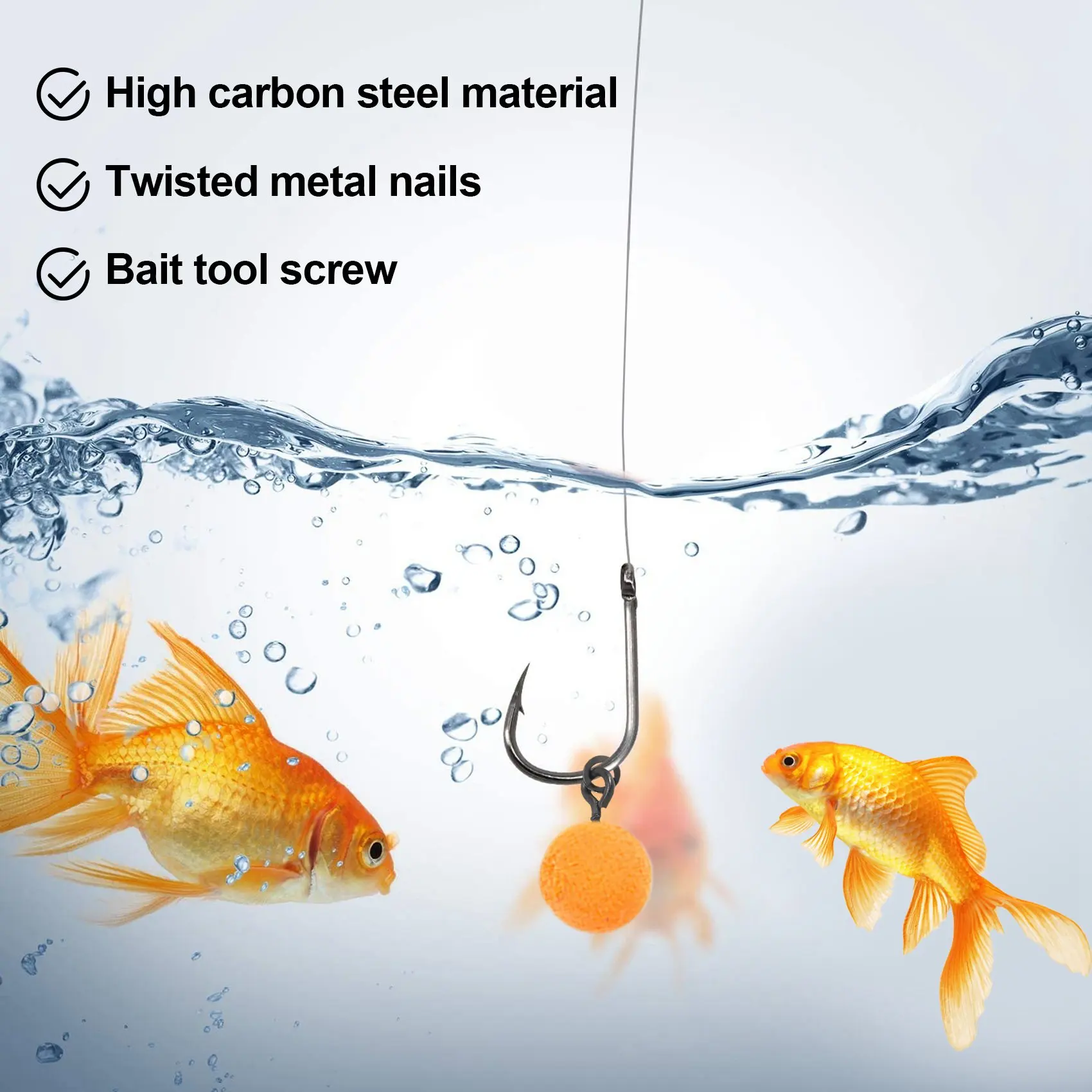 잉어 낚시 보일리 나사, 솔리드 링 미끼 도구, 초드 리그, 잉어 낚시 헤어 태클 액세서리, 50 개