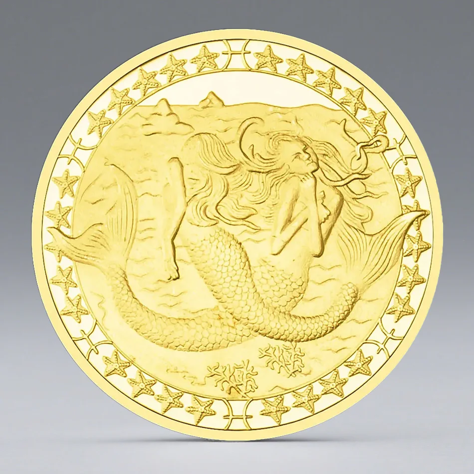Golden Plated The Twelve Zodiac Signs Zodiac Commemorative Coin Pisces Tarot Sun God Souvenir Coin