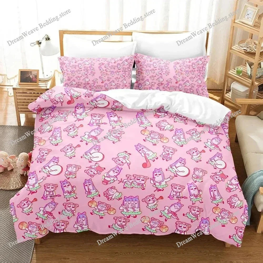 Anime Pop Team Epic PIPI Bedding Set Duvet Cover Bed Set Quilt Cover Pillowcase Comforter King Queen Size Boys Adult Bedding Set