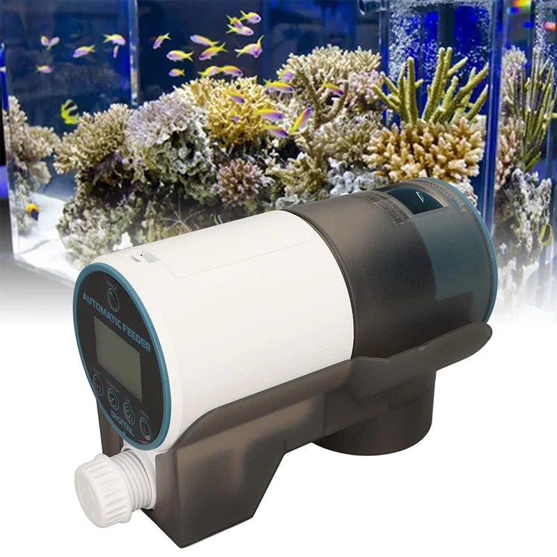 Aquarium Digital Display Feeder Large Capacity Fish Tank Feeder Silent Fish Tank Feeder Supply Fish Tank intelligent Feed Tool