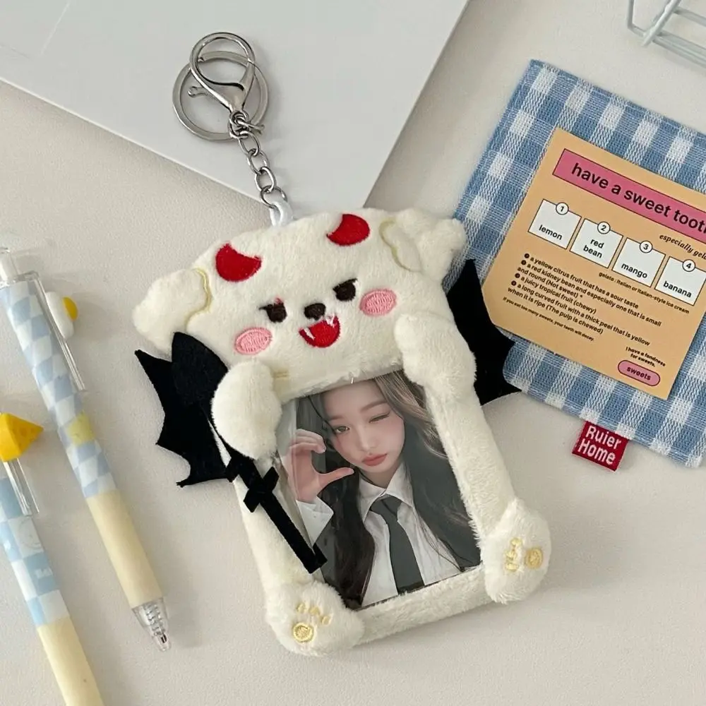 Модный чехол для фотокарточек с изображением дьявола/ангела, мультяшный многофункциональный держатель для карточек, сумка, брелок для мальчиков и девочек