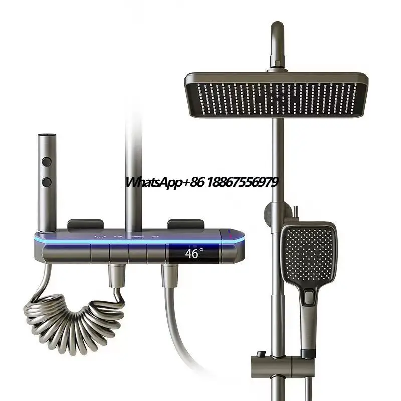 

All Brass Thermostatic Shower Head Set Pressurized Shower Head for Bathroom