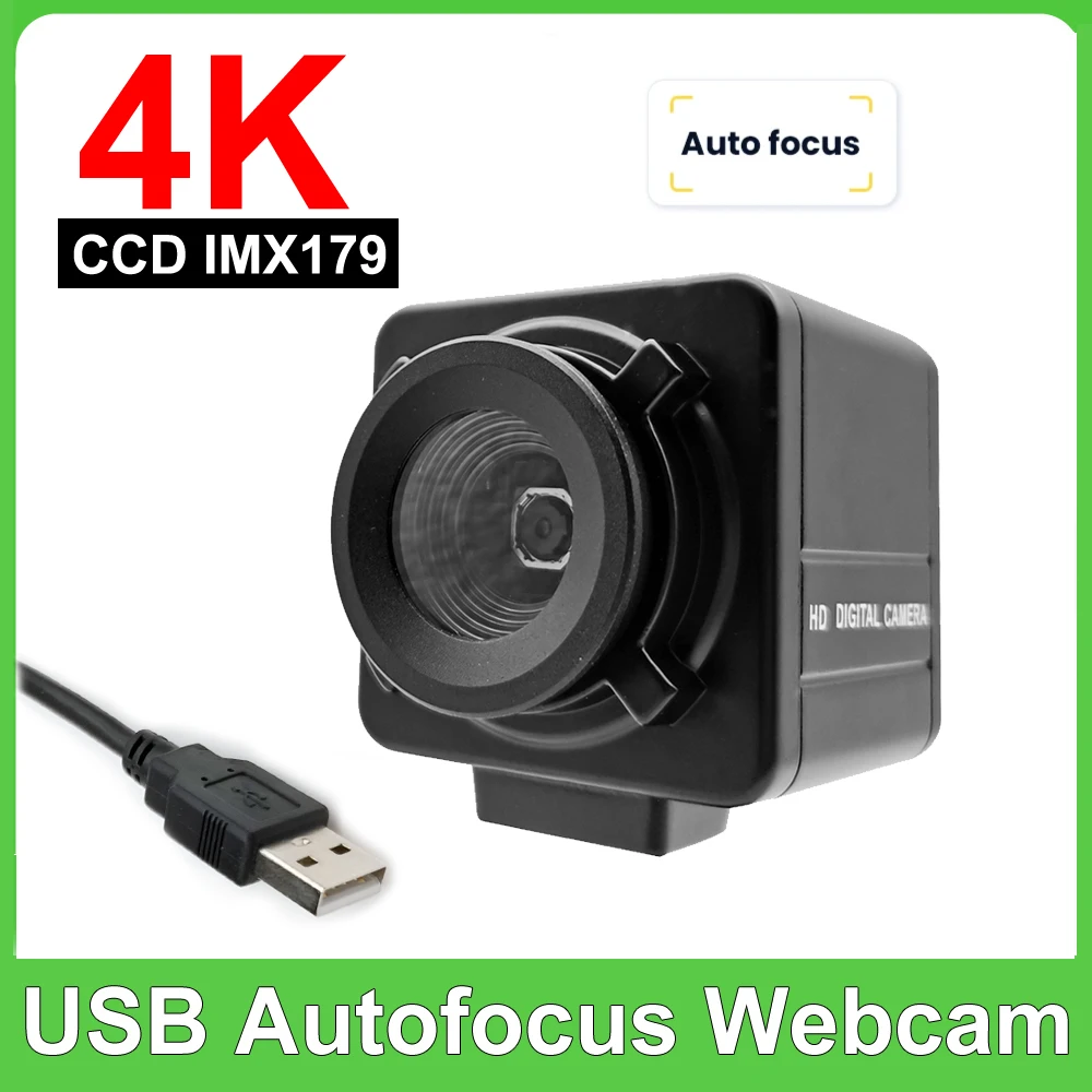 

USB Webcam 4K Streaming Web Camera 8MP IMX179 Sensor Usb Camera Autofocus Living Stream Camera Plug and play For Tiktok/YouTube