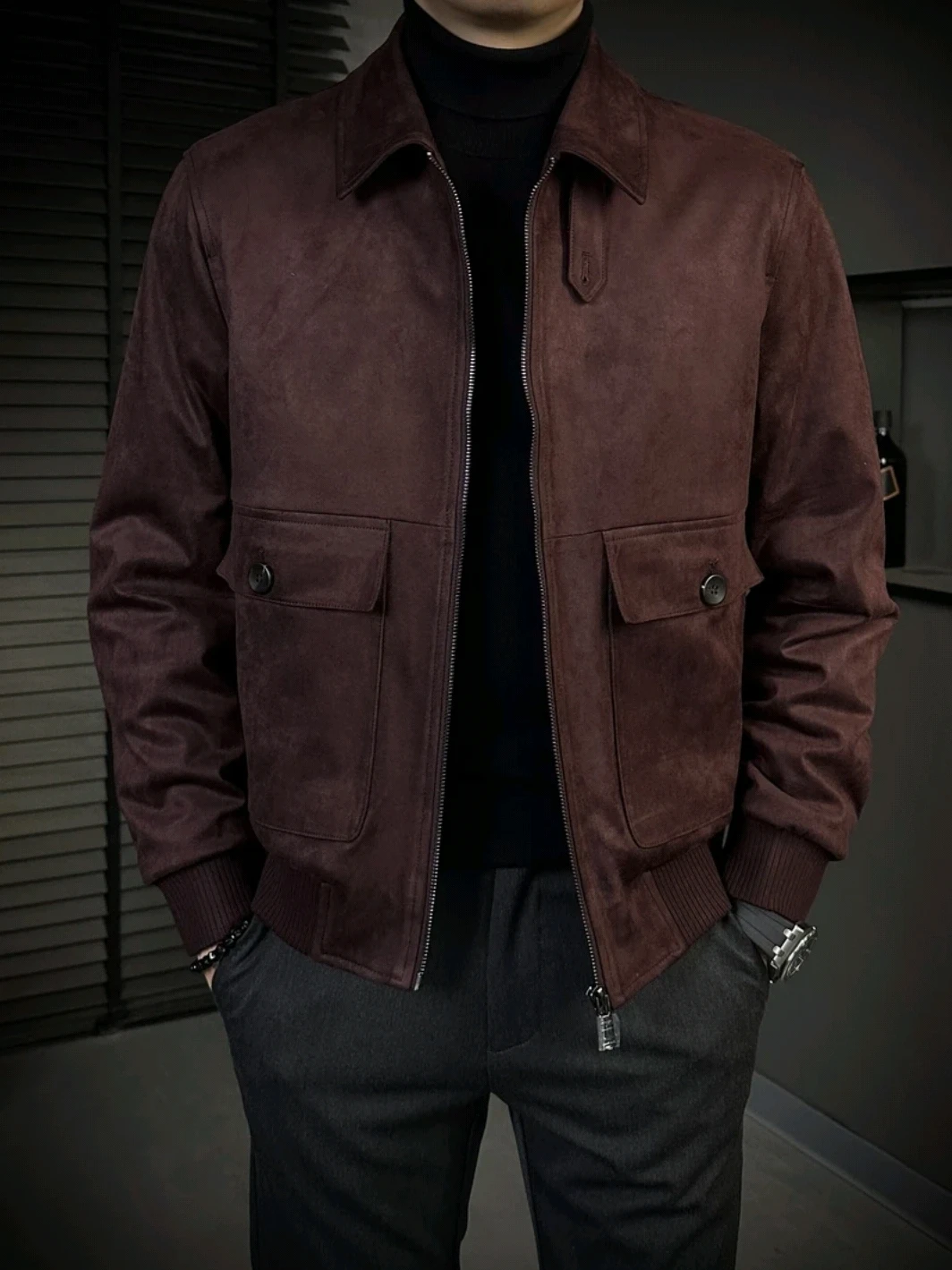 

High Quali Faionable Versatile Personali Stand Collar down Jaet Men's Autumn Winter Stand Fit Button Decorated Jaet