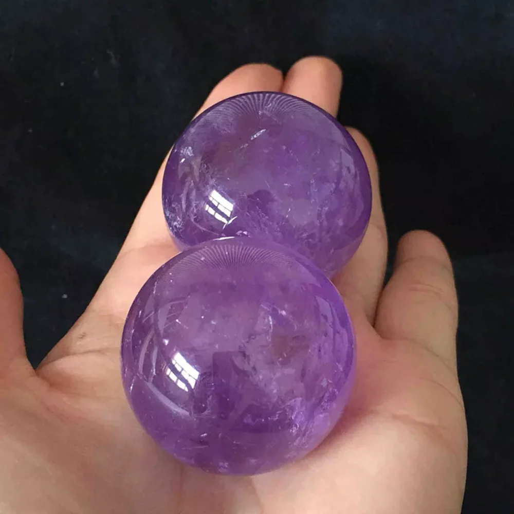 Natural violet quartz crystal ball repair gem lucky ball Reiki