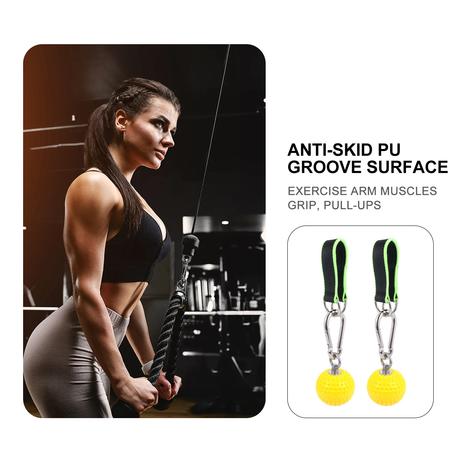 

1Pair Grip Ball Strength Trainer Climbing Pull Up Hold Grips Straps Ergonomic Fitness Sling Training Aids for Upper Arm Workout