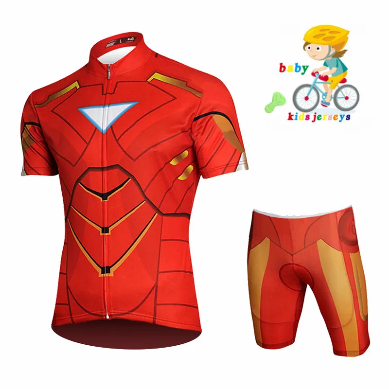 Spider Cycling Jersey Set for Children, Short Sleeves, Cycling Clothing, Racing Sport Jersey, Boys and Girls, Bike Wear, New