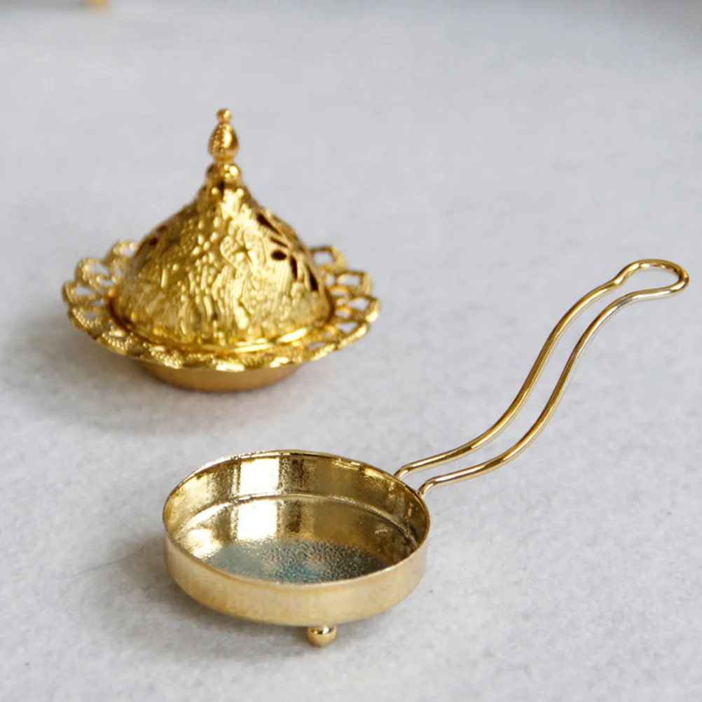 

1pcs Gold Arabic Style Holder Incense Burner European Design Tabletop Decor For Bedroom Yoga Studio Wedding Home