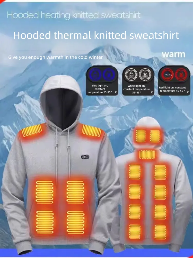 

Men's 5-Zone Heated HoodieMen's Heated Hoodie Collection - Multi-Color USB-Powered Sweatshirt with Carbon Fiber Technology