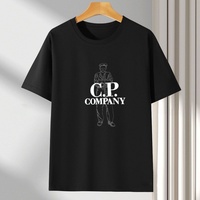Summer Men CP Letter Printed Fashion Clothes Loose Casual Short T-Shirt Comfortable Breathable Leisure Outdoor Street Tee Tops