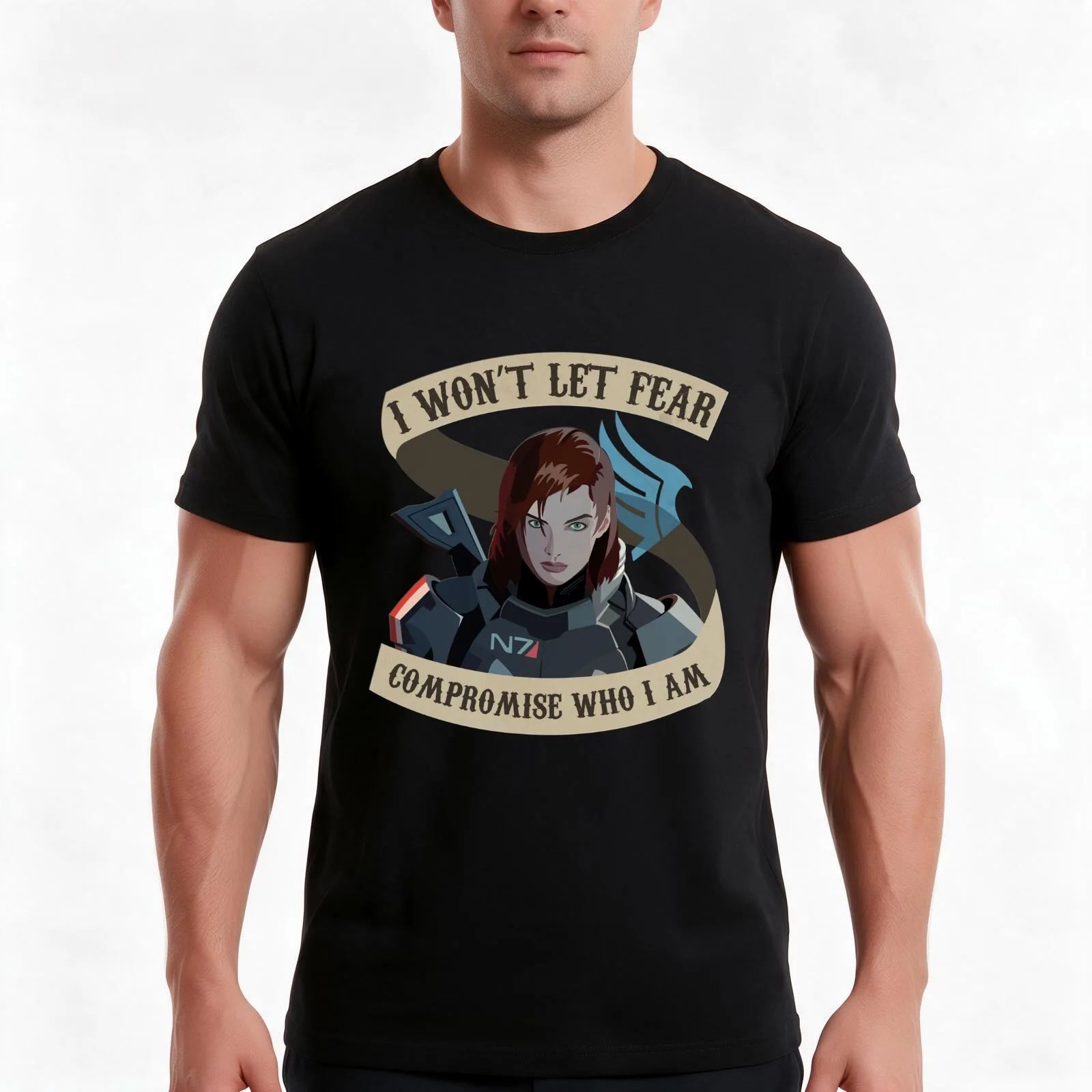 Paragon Shepard Mass Effect T-Shirt Summer Casual Cotton Tee Oversized Streetwear Tops Vintage Graphic Print 100% Cotton