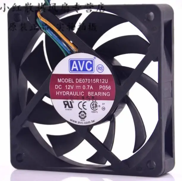 

AVC DE07015R12U P056 DC 12V 0.7A 70x70x15mm 4-Wire Server Cooling Fan