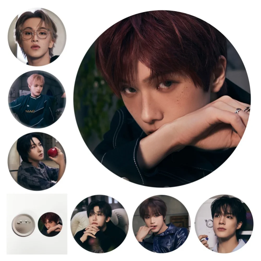 KPOP Idols When I’m With You Round Badge Renjun Jeno Chenle Haechan Brooch Pins Tinplate Mirror Keychain Pendant Bag Accessories