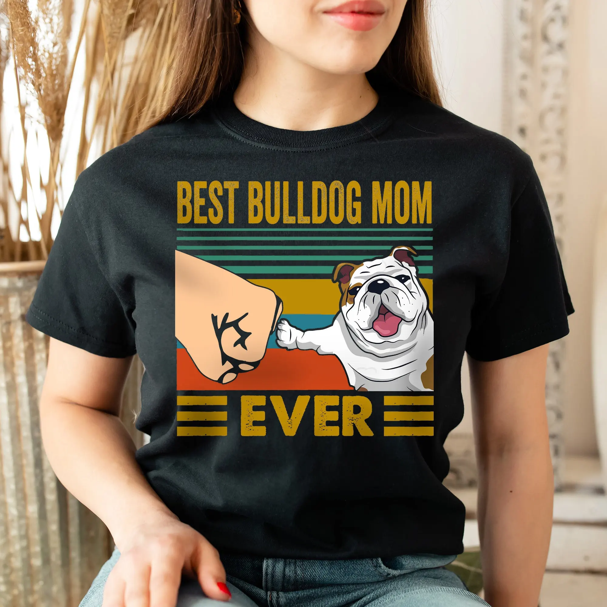 

Лучшая футболка Bulldog Mom Ever, женская футболка для ее любовника