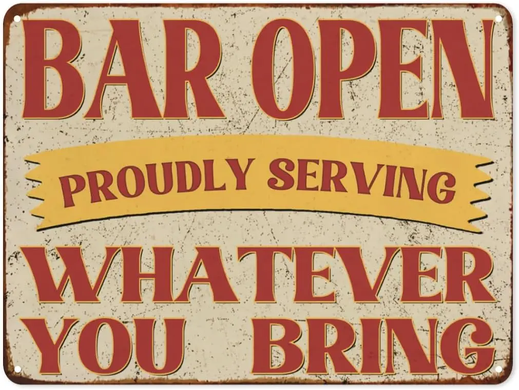 Vintage Beer Signs Bar Open Metal Sign Funny Retro Metal Bar Signs for Bar Home Decor for Farmhouse Garage Home Basement De sign