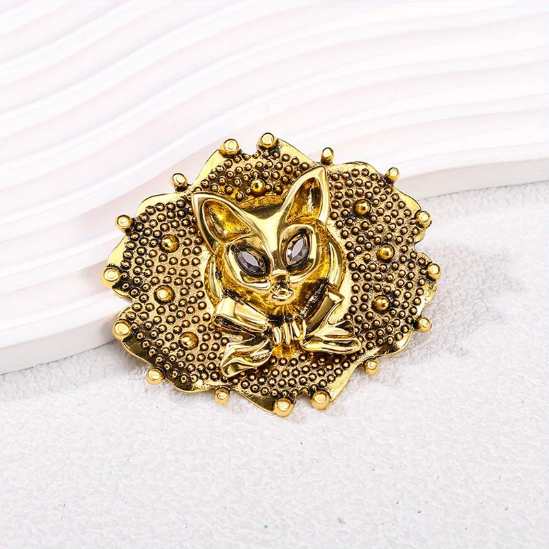 Antique vintage brooch vintage heavy duty animal cute little fox badge classic fashion jewellery