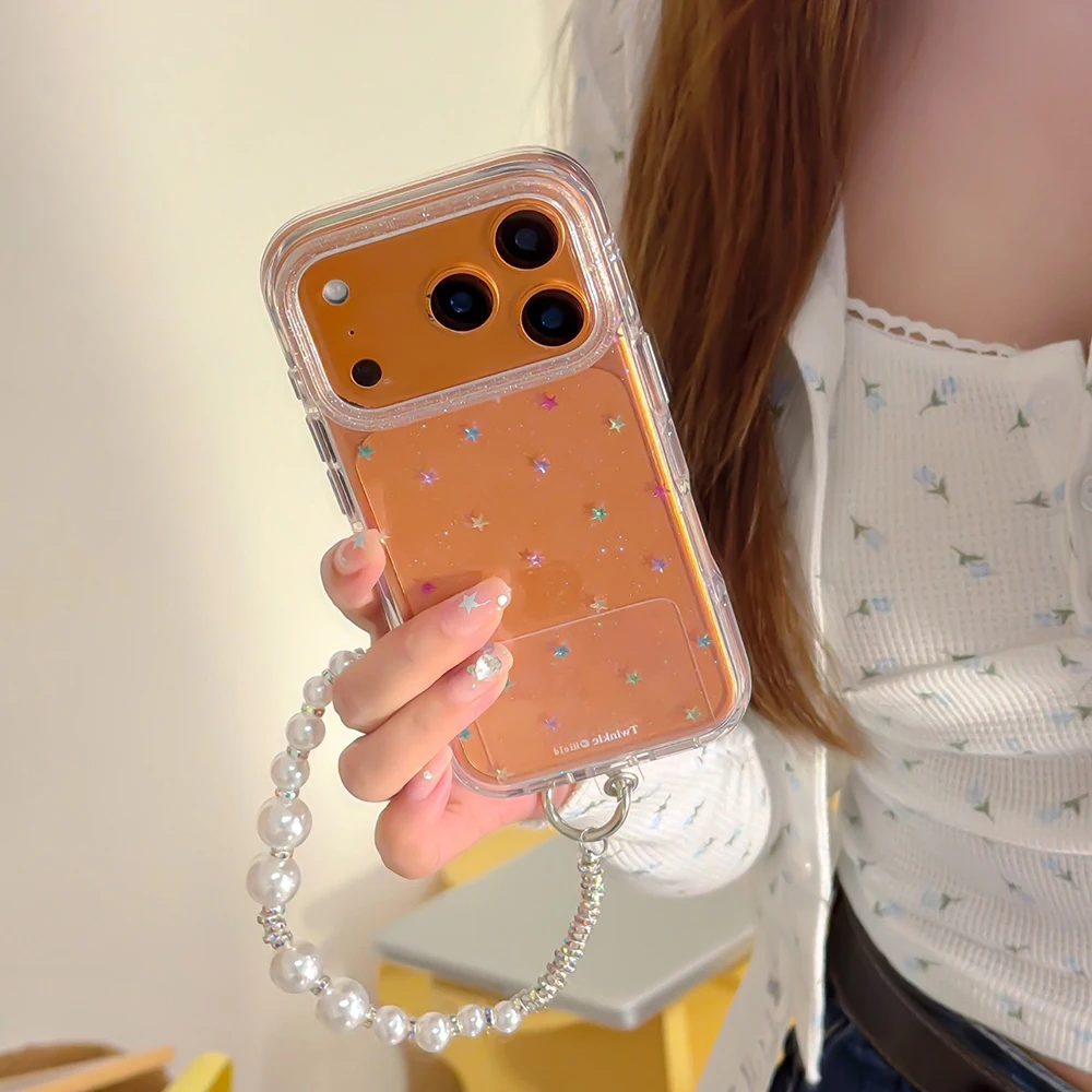 Glitzernde, glänzende Sterne, IMD-Transparente Rückseite für iPhone 17 16 18 Pro Max 13 14 15 Promax, INS-Schutz, stoßfeste Handyhülle – Detail 5