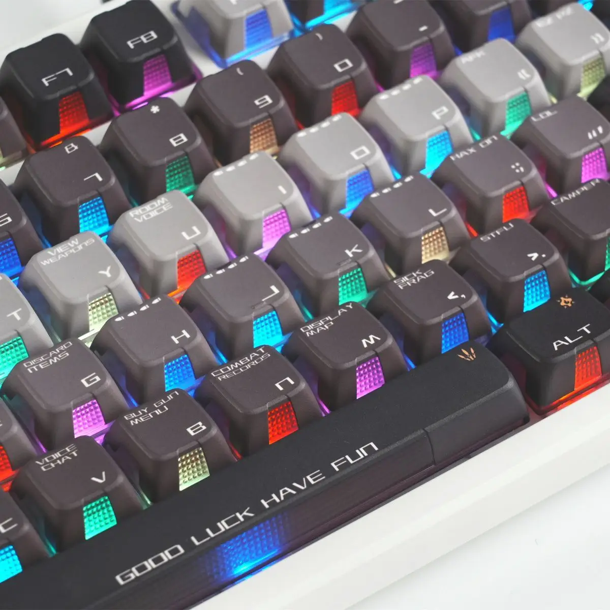 Aurora Theme Keycaps PBT+PC Custom Translucent Keycap Dye Sub Cherry Profile Gaming Key Caps for MX Mechanical Keyboard