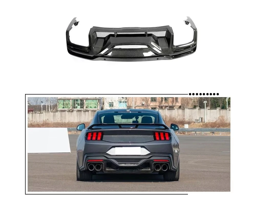 For 2024 Ford Mustang Dark Horse Carbon Fiber Rear Bumper Diffuser
