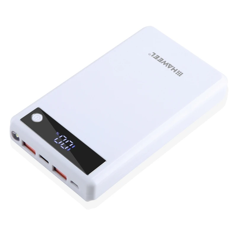 HAWEEL DIY 6 x 18650 Battery Power Bank Box with Display Max 24W Fast Charger Device Combination Case, Not Include Battery