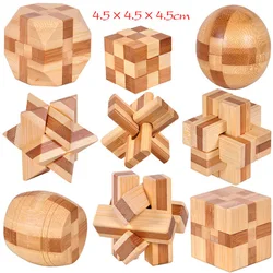 11 arten 4,5 CM IQ Gehirn Teaser Kong Ming Schloss 3D Holz Verriegelung Grat Puzzles Spiel Spielzeug Für Erwachsene Kinder großhandel