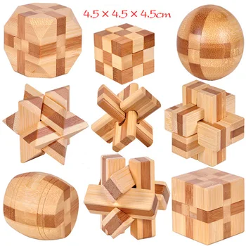 11 סוגים 4.5CM IQ המוח טיזר קונג מינג נעילת 3D עץ שלובים חידות בר משחק צעצוע למבוגרים ילדים סיטונאי