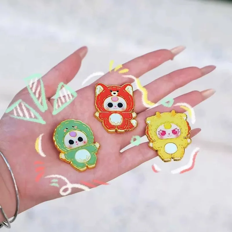 100% حقيقية Babythree شارة معدنية دبوس صندوق أعمى لعبة الشكل حقيبة ملحق جديد وصول الطفل ثلاثة المعلقات تحصيل العصرية