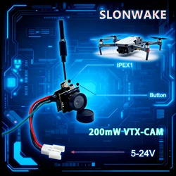 RXCRC 5.8G FPV 48CH 200mW adjustable Transmitter VTX-CAM with 1200TVL 120 degree AIO Camera for RC indoor FPV Racing Drone Parts