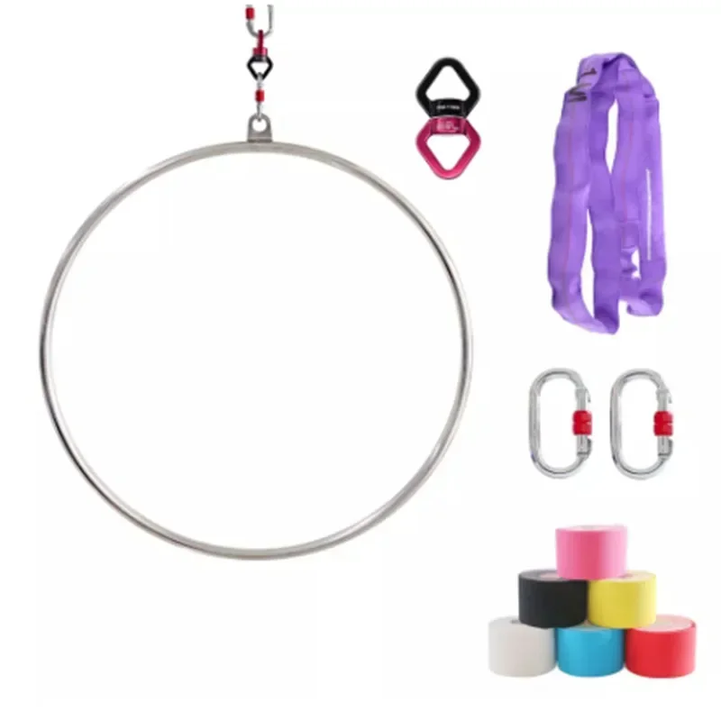 34 Inch Aerial Hoop Exercises Lyra Silver Rings Fitness Hole For Indoor Outdoor Equipment Hoop